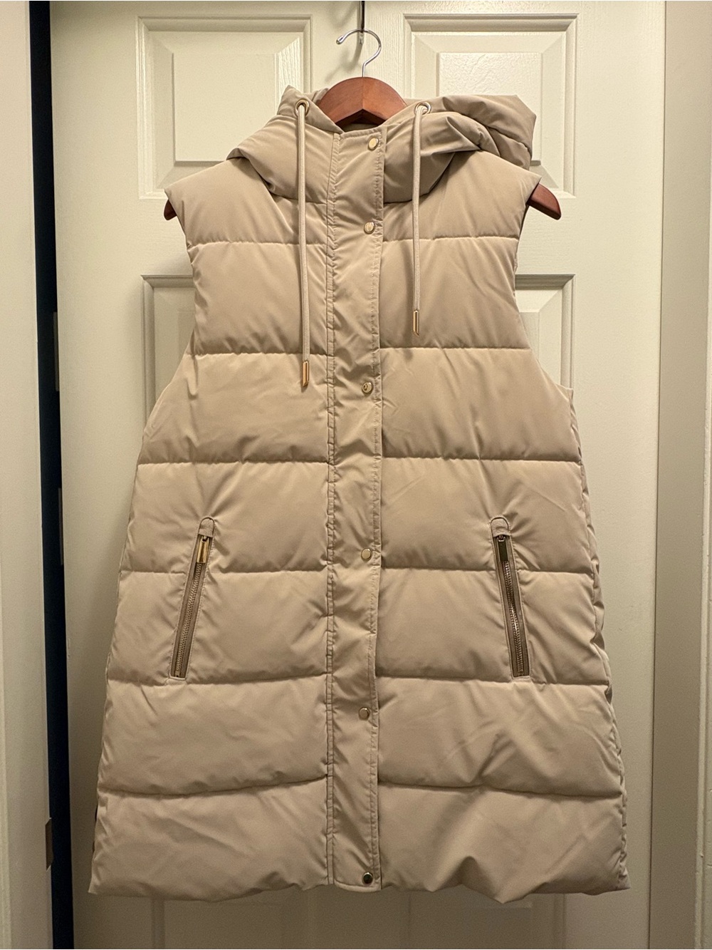 Zara Long Hooded Puffer Vest